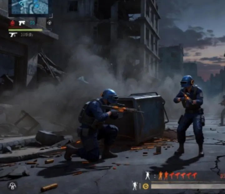 PUBG MOBILE mobilképernyőn: sötét, taktikus csatatér és harcban lévő csapat