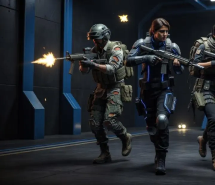PUBG MOBILE csapatjátékos összecsapás tartalmas, taktikus harci jelenettel