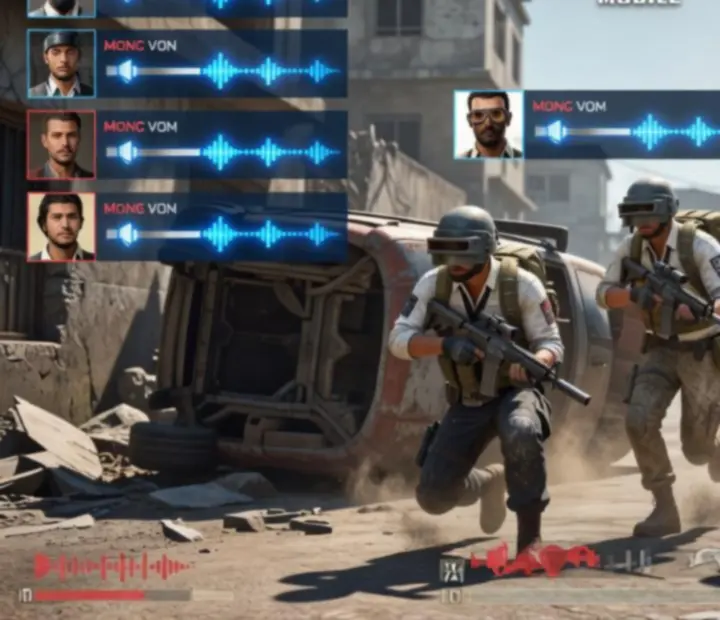 PUBG MOBILE játékosok hangcsevegésen keresztül egyeztetnek a mobiljukon